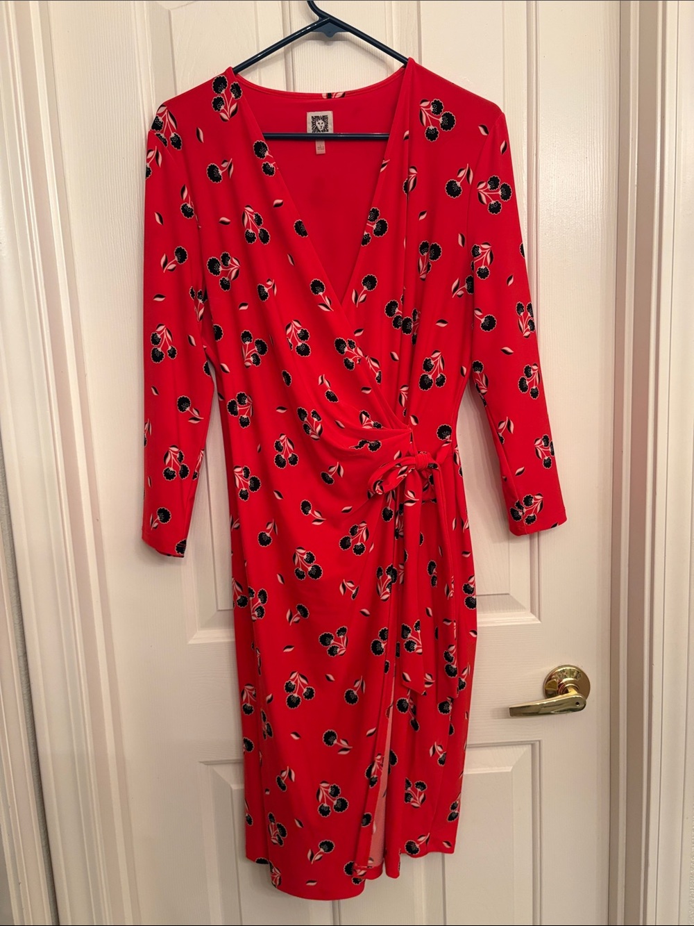 Red Floral Wrap Dress - Anne Klein